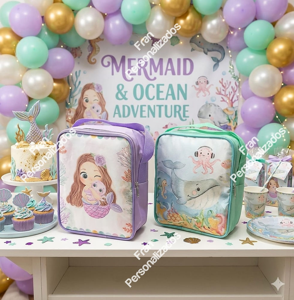 Miniatura: Mochila Personalizada Mergulho no Fundo do Mar com Sereias 