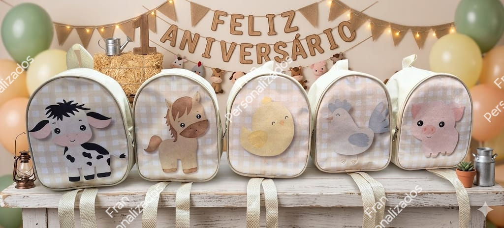 Mochila Personalizada Festa da Fazendinha