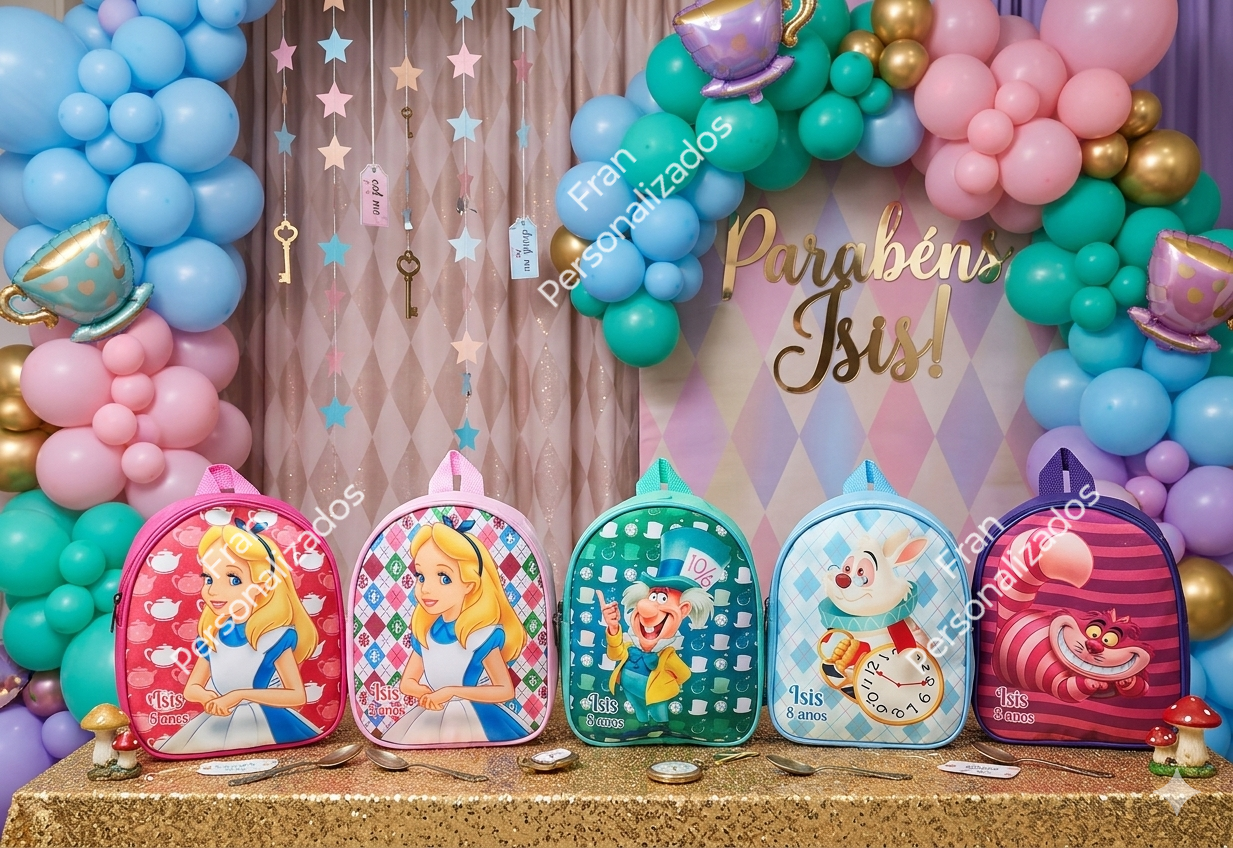 Mochila Personalizada Alice no País das Maravilhas