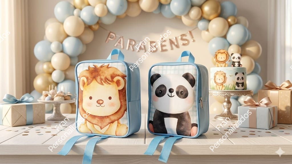 Mochila Personalizada Safari Leão e Urso