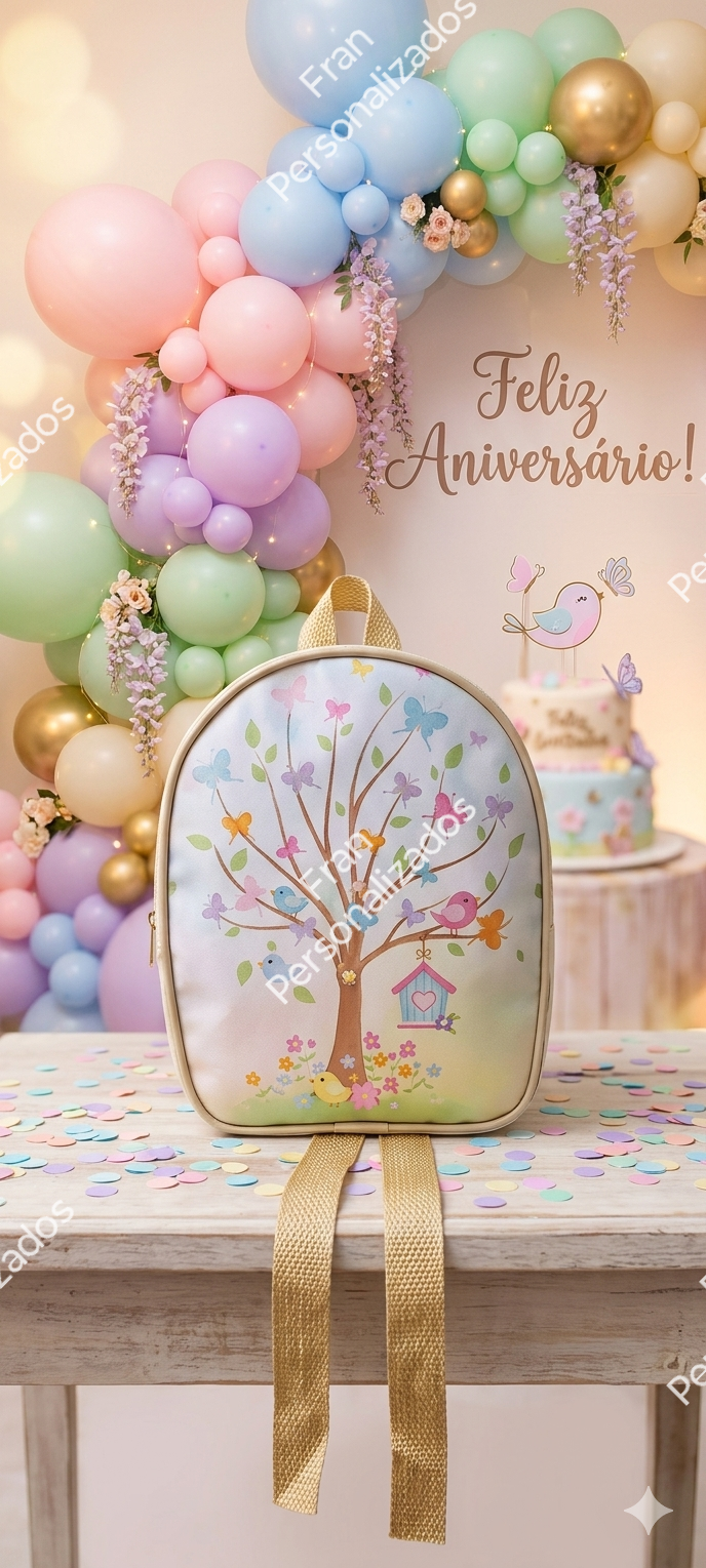 Mochila Personalizada Jardim das Borboletas