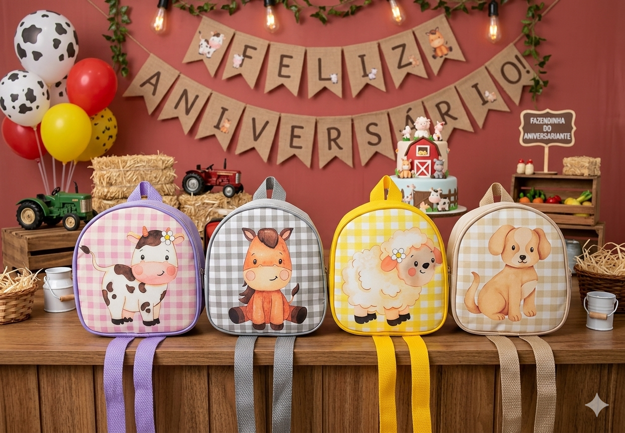 Mochila Personalizada Fazendinha