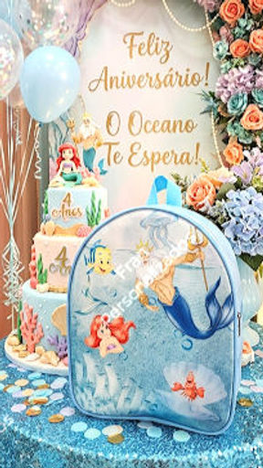 Mochila Personalizada Pequena Sereia