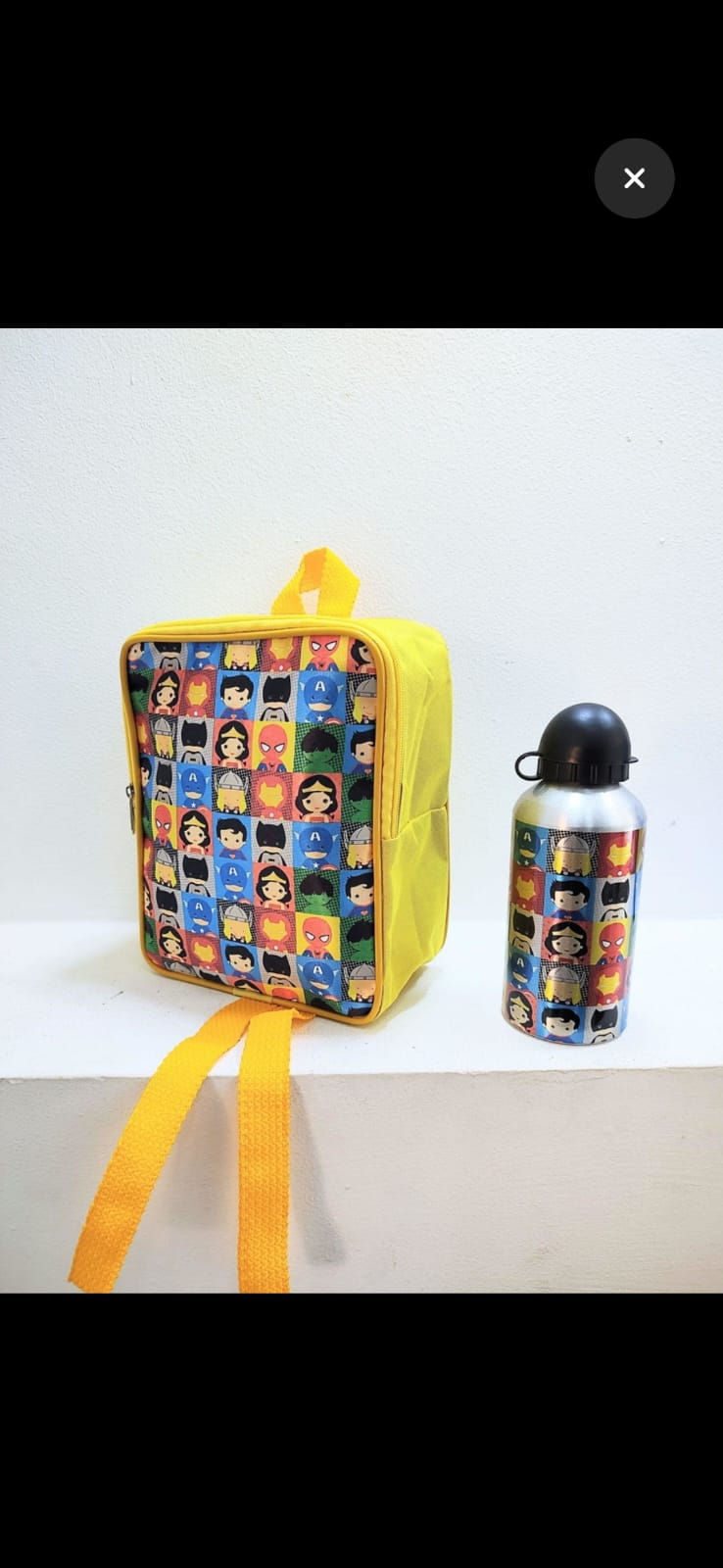 Kit Mochila com Squeez Personalizada Vingadores