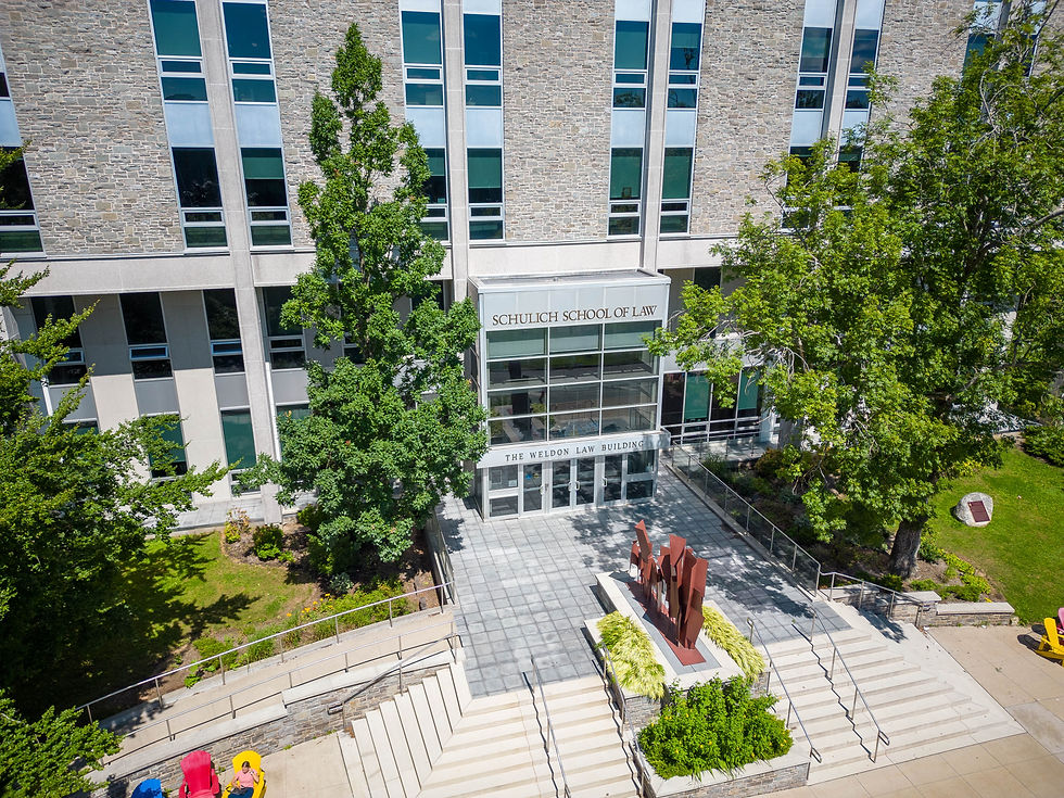 Aerial photo of the Weldon Building during the summer.