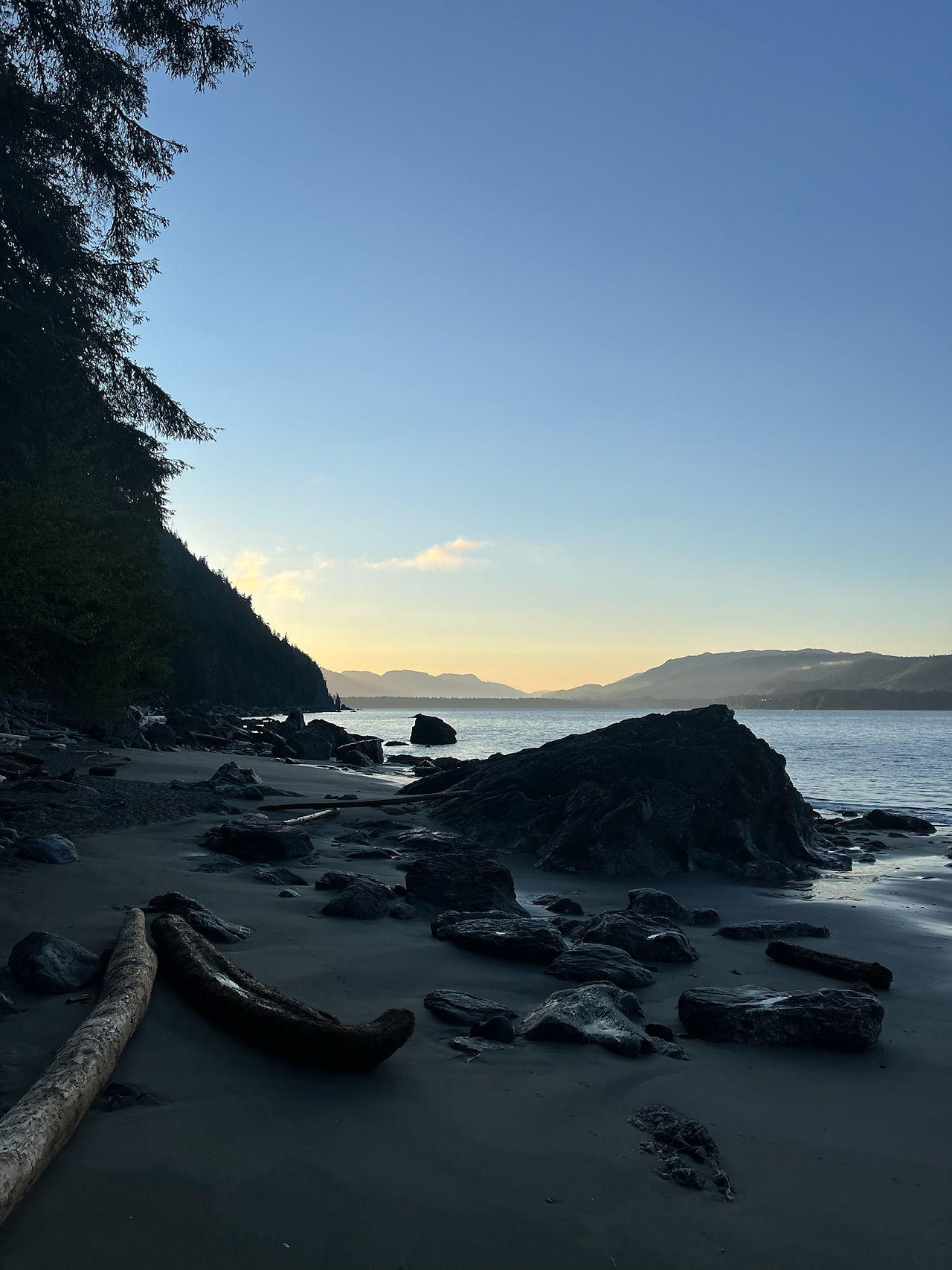 Sunset on the coastal beach.