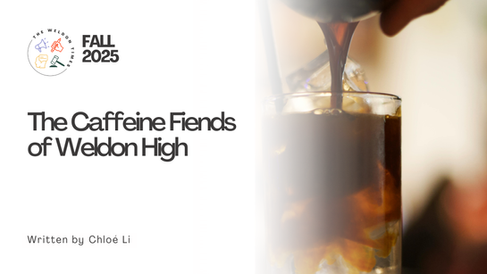 Espresso is poured into an iced water. Text reflects the title and author of the article.