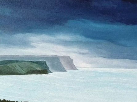 Hawke's Bay cliffs in the distance