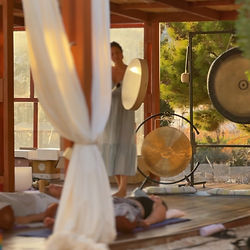 Relaxing yoga and meditation class