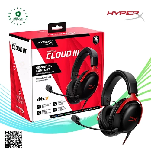 HyperX Cloud III Gaming Headset (Black/Red)