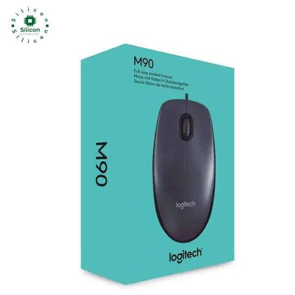 Logitech M90 Wired Mouse USB 1000 DPI Optical Sensor 3 Buttons Ambidextrous