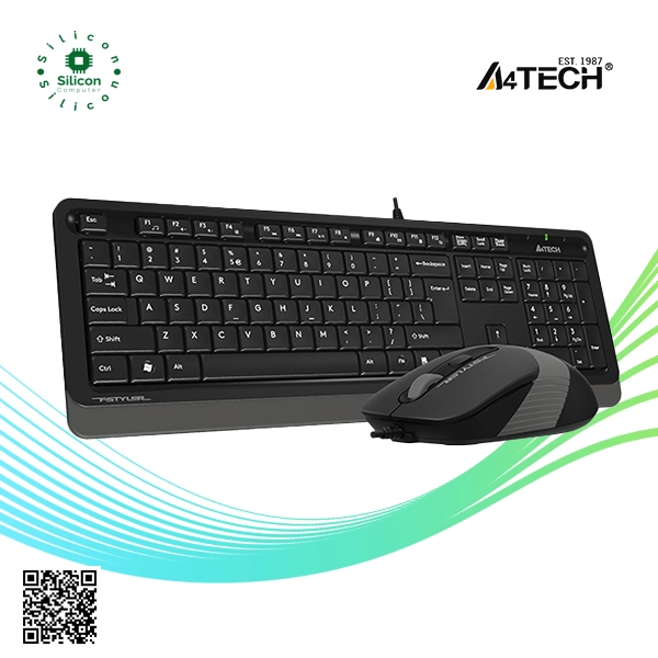 A 4 Tech F1010 Multimedia Wired Keyboard & Mouse