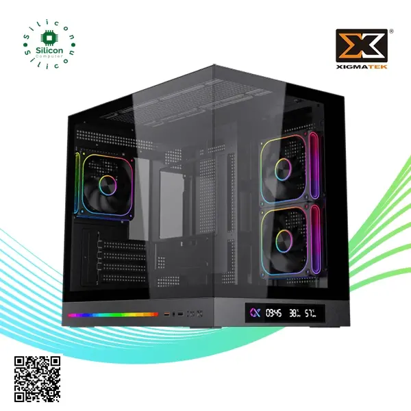 الصورة المصغرة: Xigmatek Cloud M DGT 3AF Digital LCD 3 Fan Argb PWM BTF Micro Tower Case