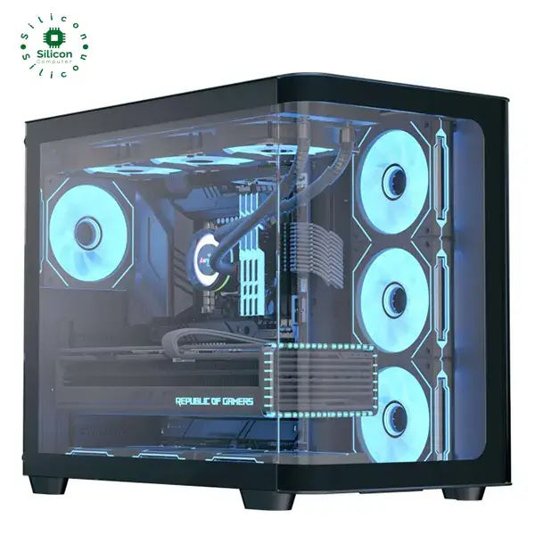 AEROCOOL P500C-G-BK- Mid-Tower Case With tempered Glass panels ARGB Fans