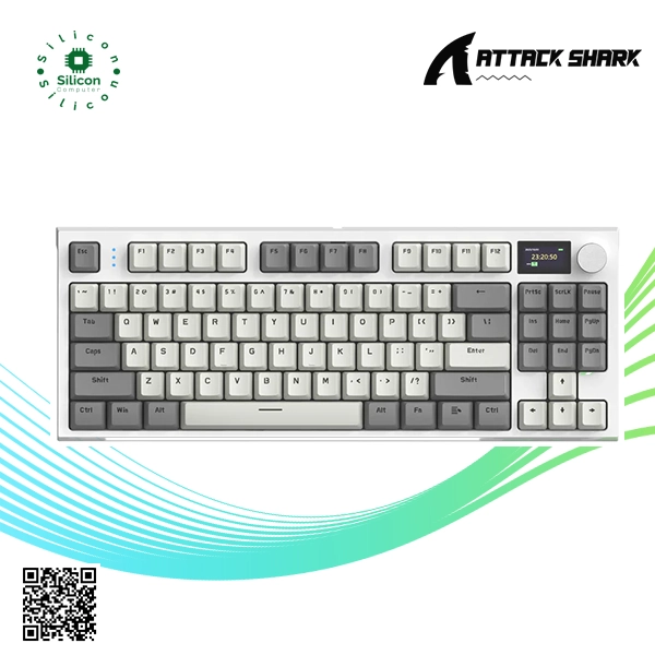 ATTACK SHARK K86 Wireless Mechanical Keyboard Retro (Retro Grey)