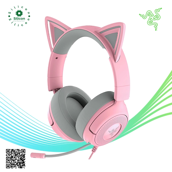 RAZER Kraken Kitty V3 X Wired Quartz Gaming Headset (Quartz Pink)