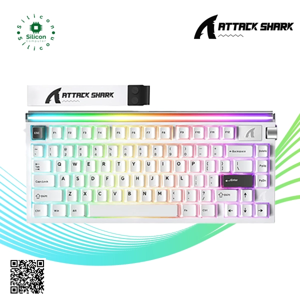 ATTACK SHARK R85 HE Wired 75% RGB Keyboard (Starlight White)