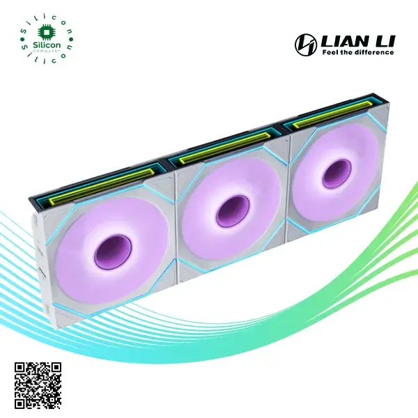 Lian Li UNI Fan SL INF Flex 120MM RGB Reverse Blade White 3 Fans With Controller