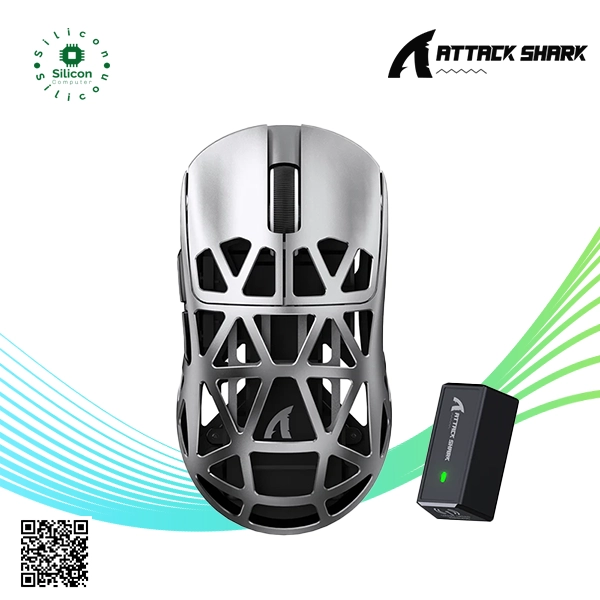 ATTACK SHARK R2 Magnesium Alloy Gaming Mouse (Gray)