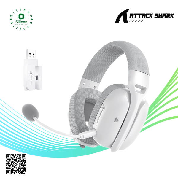 Attack Shark L80PRO Tri-Mode Gaming Headset (White)