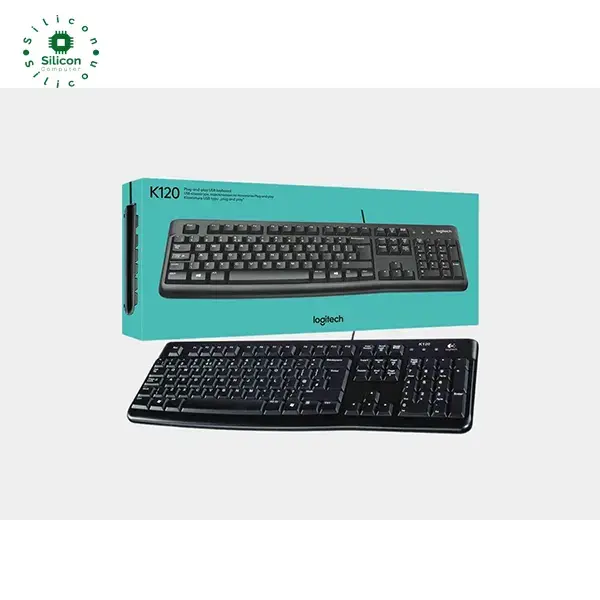 Logitech K120 Wired Keyboard Full-Size 10-Key Number Pad Black