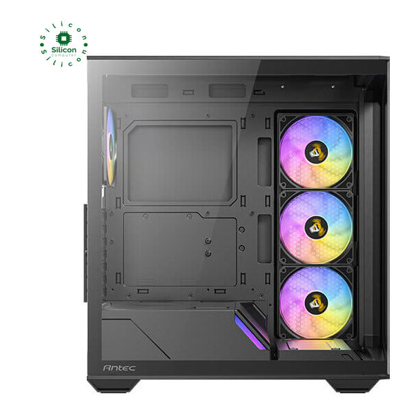 الصورة المصغرة: Antec C3 ARGB Black 4 x 120mm ARGB PWM Type-C Seamless Tempered Glass Front Side