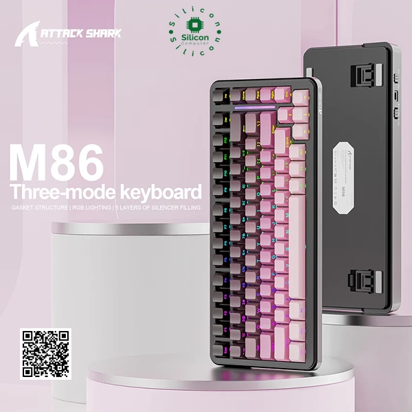 Attack Shark M86 Mechanical Keyboard (Linear Blueberry Switch, Blackberry)