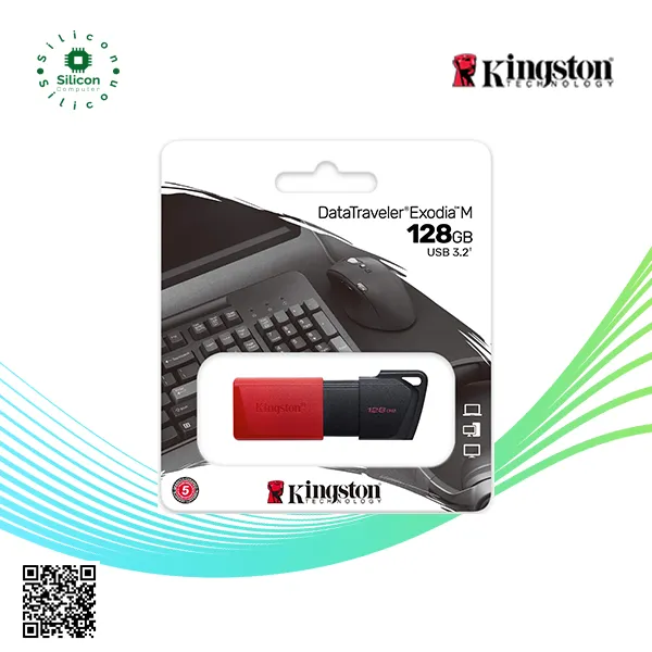 KINGSTON Datatraveler Exodia M Flash Drive (128GB, Red)