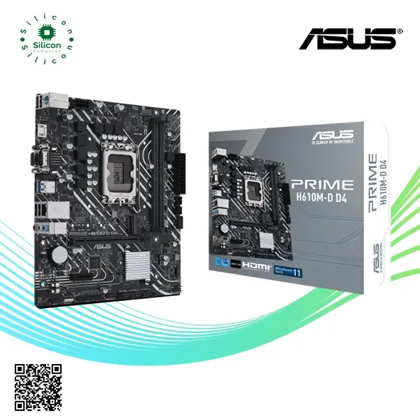 Asus Prime H610M-D D4 Mic ATX Motherboard LGA 1700 Socket