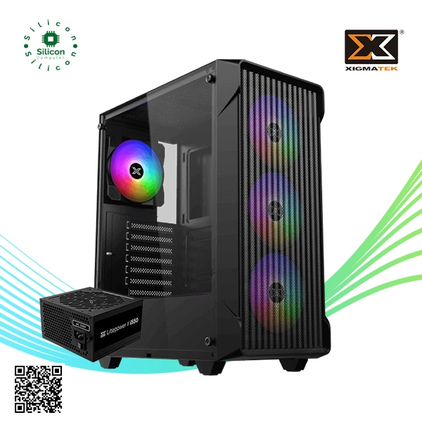 XIGMATEK Sky II Wave FRGB (Black, with Litepower Ii I 550 450 W Power Supply)