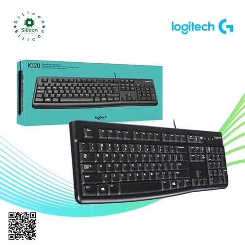 Logitech K120 Wired Keyboard Full-Size 10-Key Number Pad Black