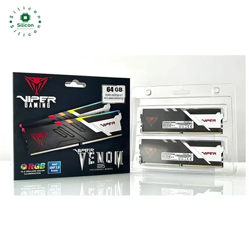 Patriot Viper Venom RGB DDR5 RAM 64GB 2x32GB 6000MT s CL30 Gaming Memory Kit