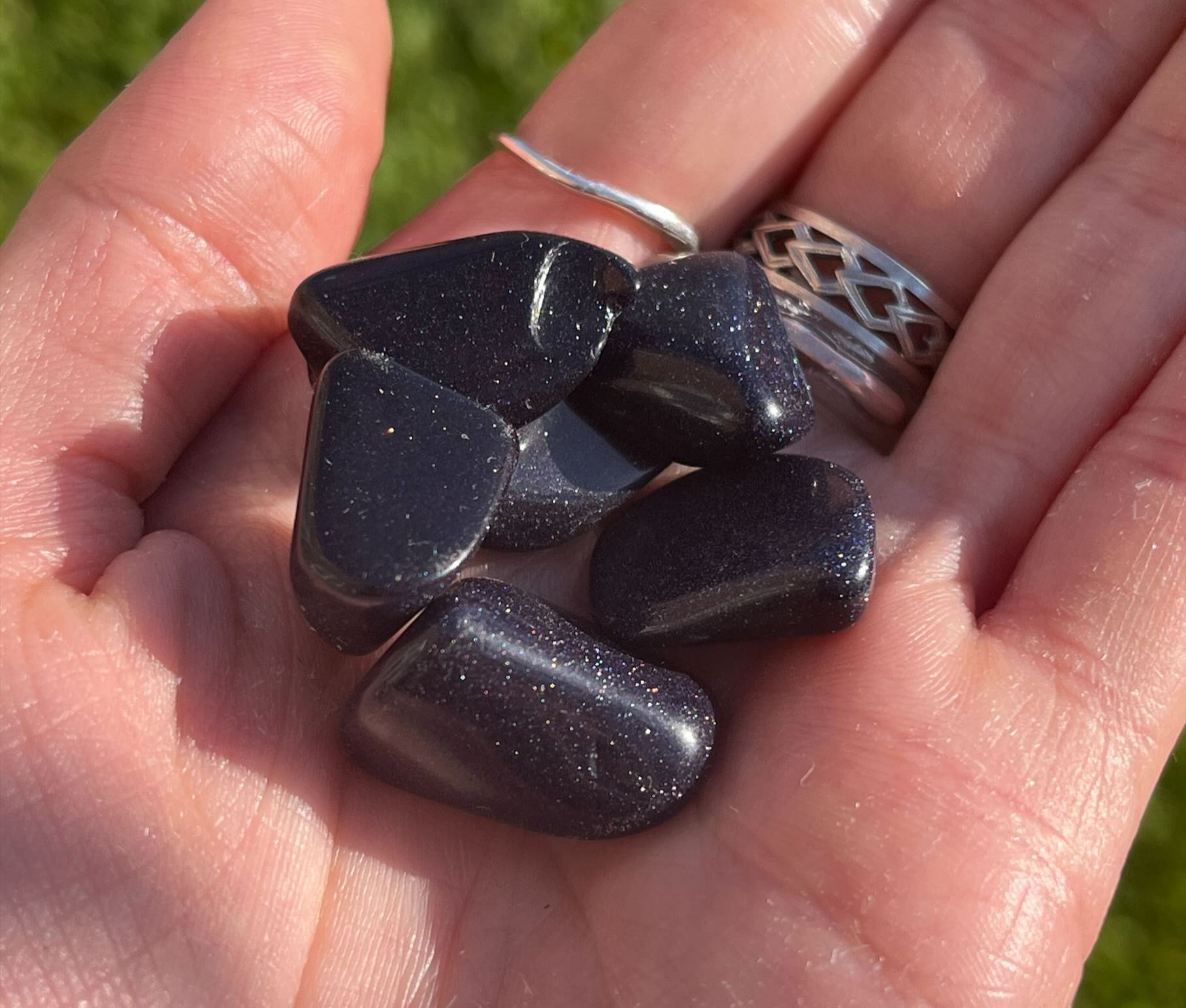 Blue Goldstone Tumblestone