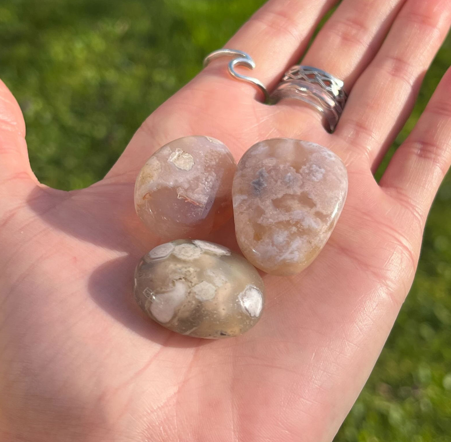 Flower Agate Tumblestone