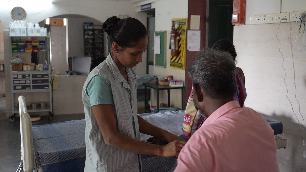 Health practitioner at work
