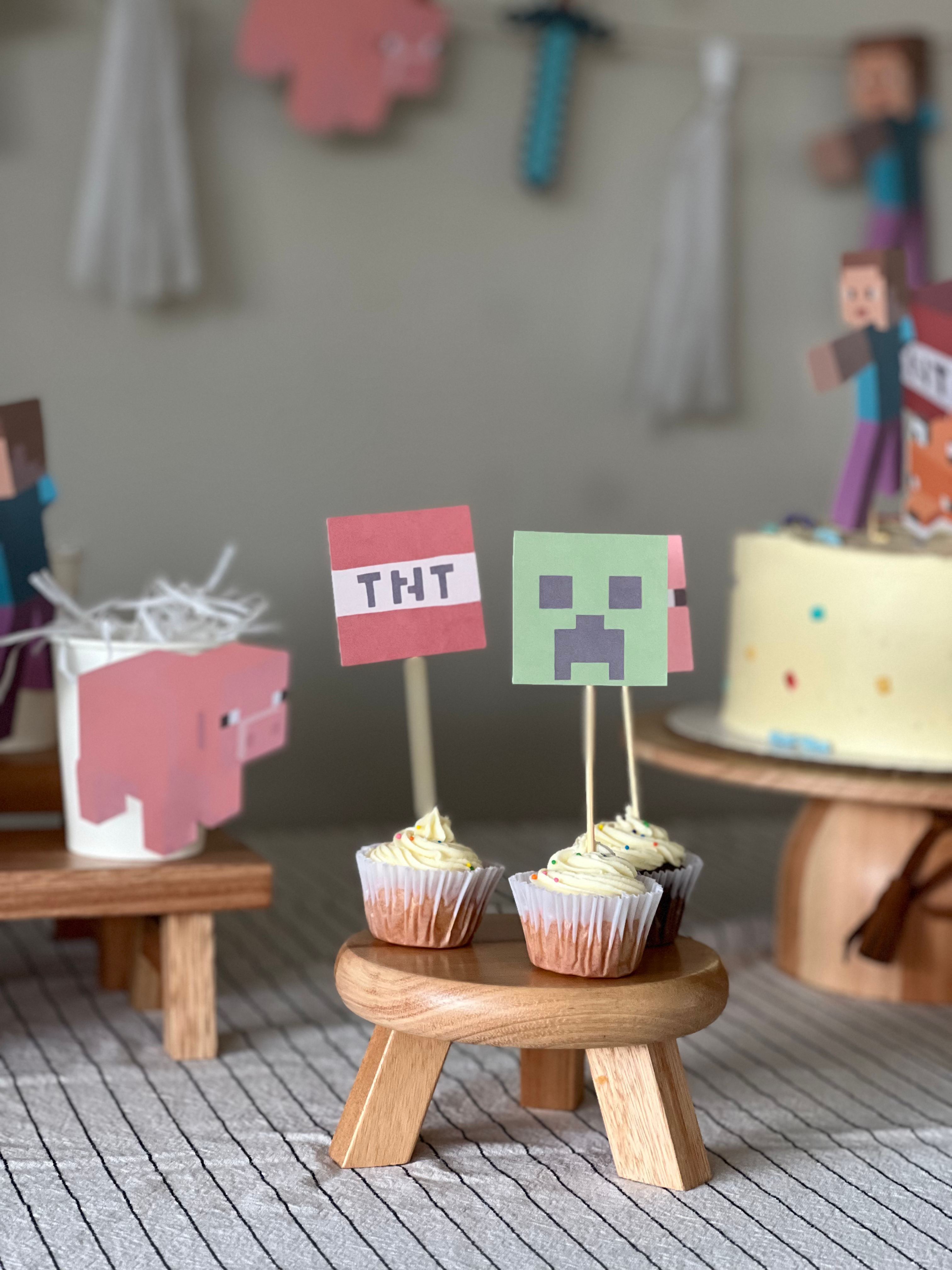 Toppers cupcakes Minecraft x12 unidades