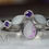 Thumbnail: Little Tear Drop + Curved Birthstone Stack Set