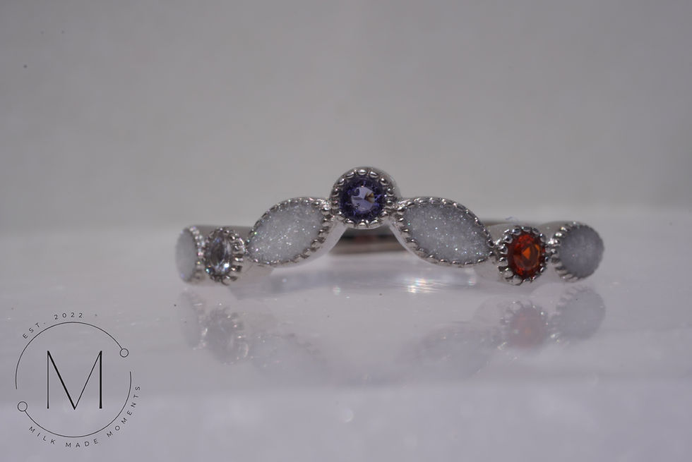 Thumbnail: Customizable Curved Birthstone Stack - Choose All 3 Birthstones