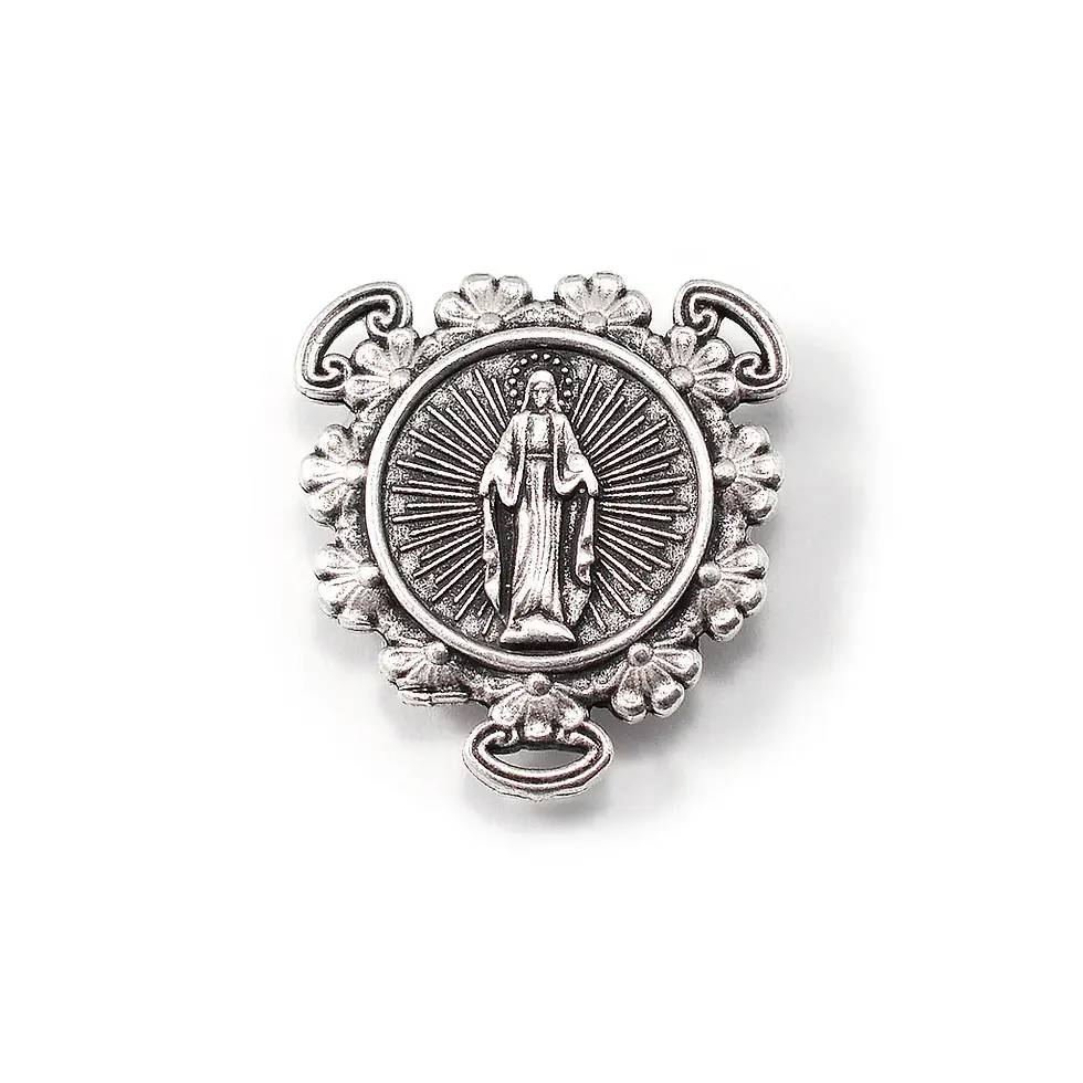 Thumbnail: Rosaries for Men in Antique Silver with Faceted Beads