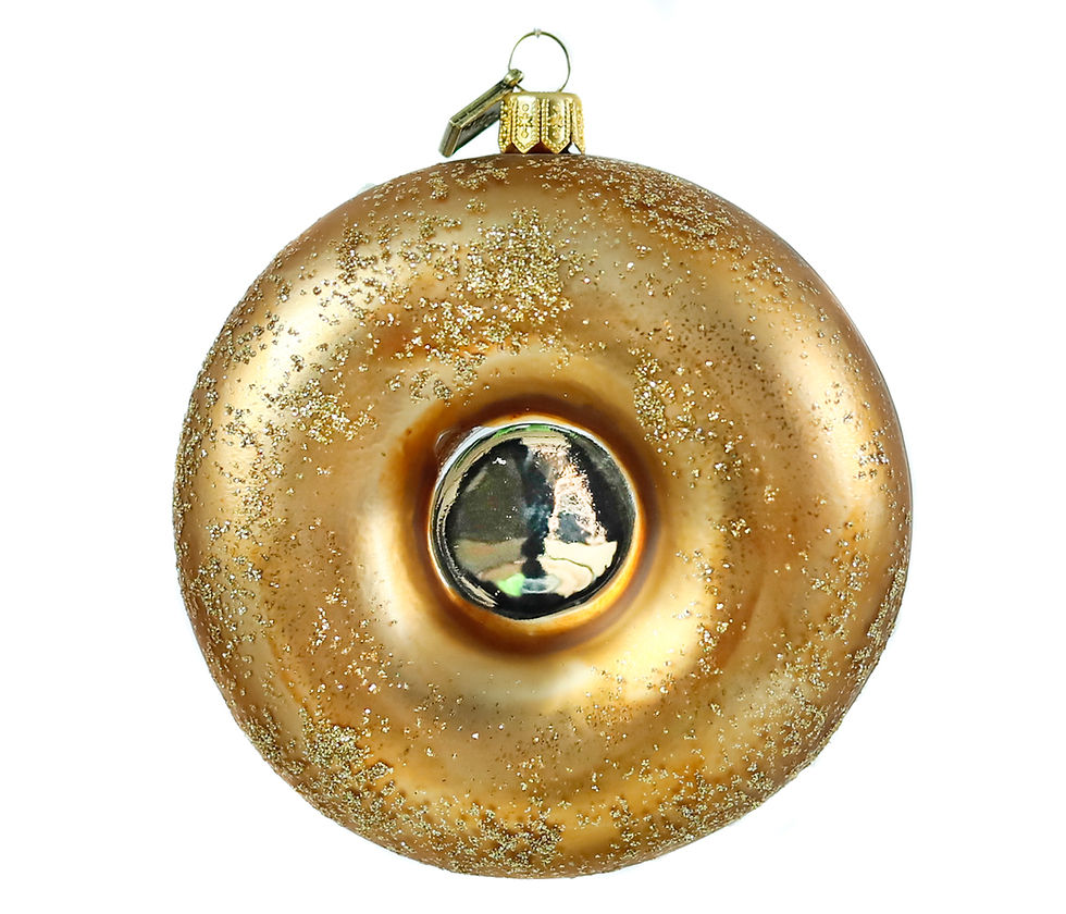 Thumbnail: Glass Bauble Donut with rose glaze 10 cm