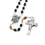 Thumbnail: SAINT ANTHONY ROSARY IN ANTIQUE SILVER AND BLACK GLASS BEADS