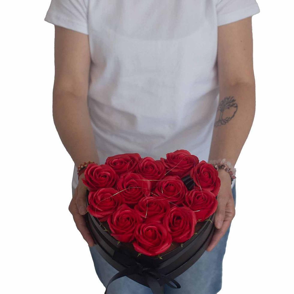 Thumbnail: Soap Roses in the shape of a heart