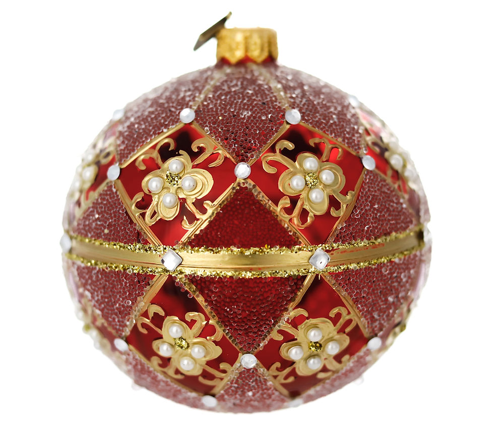 Thumbnail: Glass Bauble Ball 10 cm - Pearl Chic