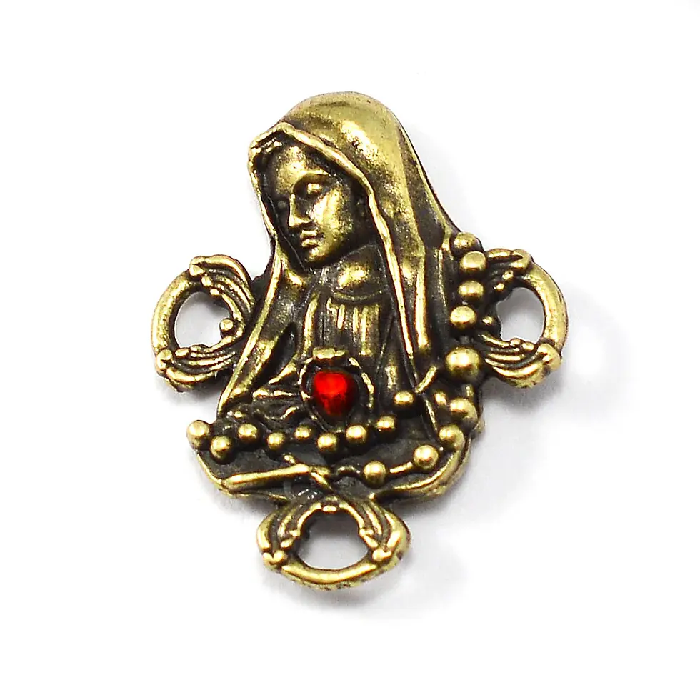 Thumbnail: Our Lady of Fatima Rosary with Italian Olivewood Beads