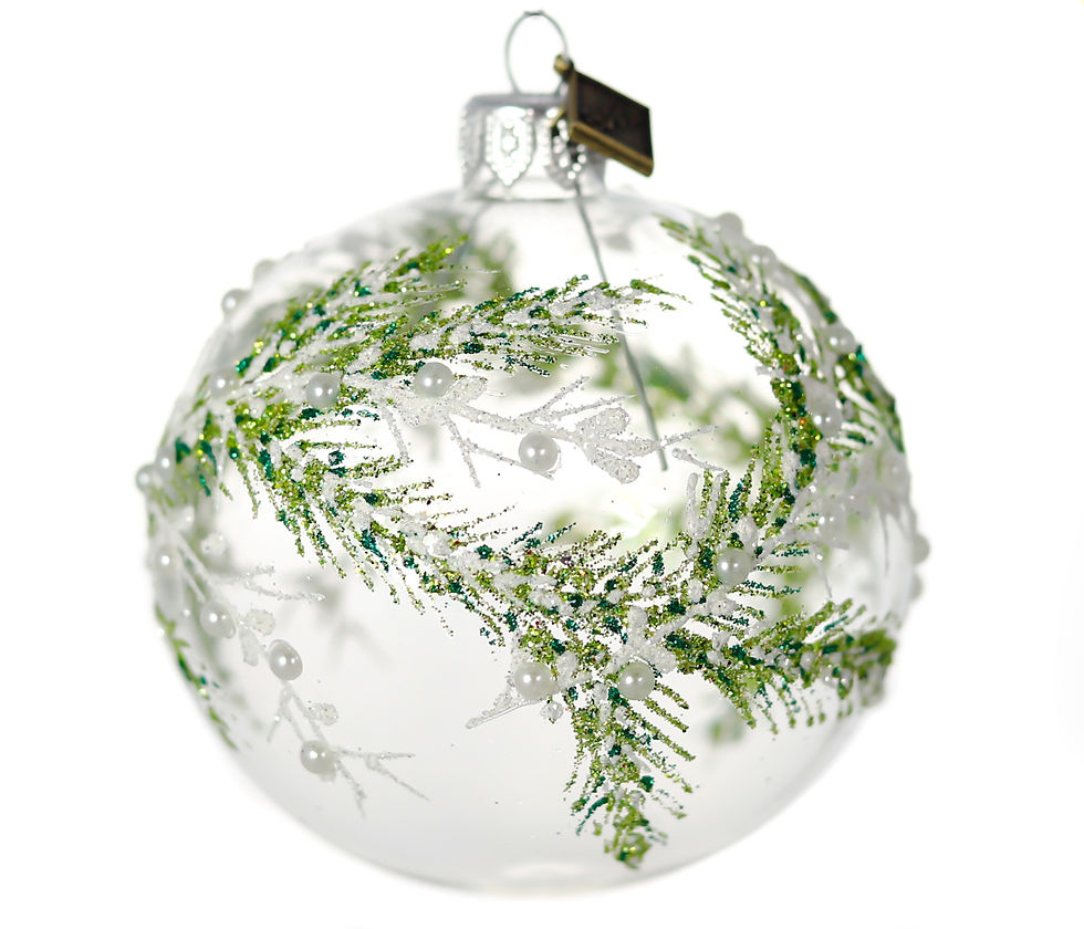 Thumbnail: Glass Bauble - 8 cm - Winter twigs