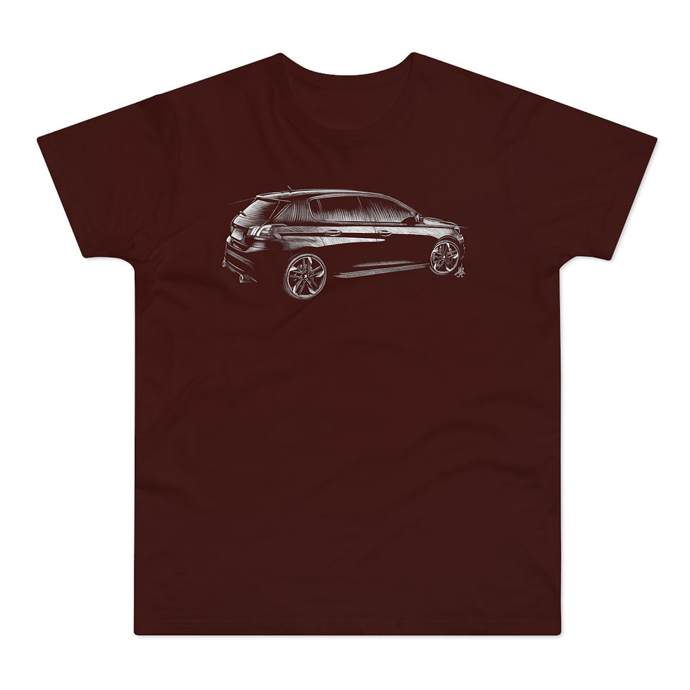 Miniature : T-shirt Peugeot 308 GTI, unisexe, marron