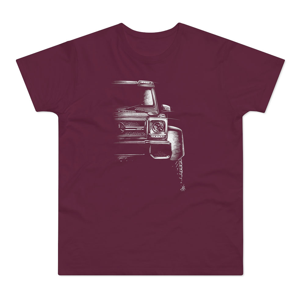 Miniature : T-shirt Mercedes G63 AMG, 4x4, unisexe, bordeaux