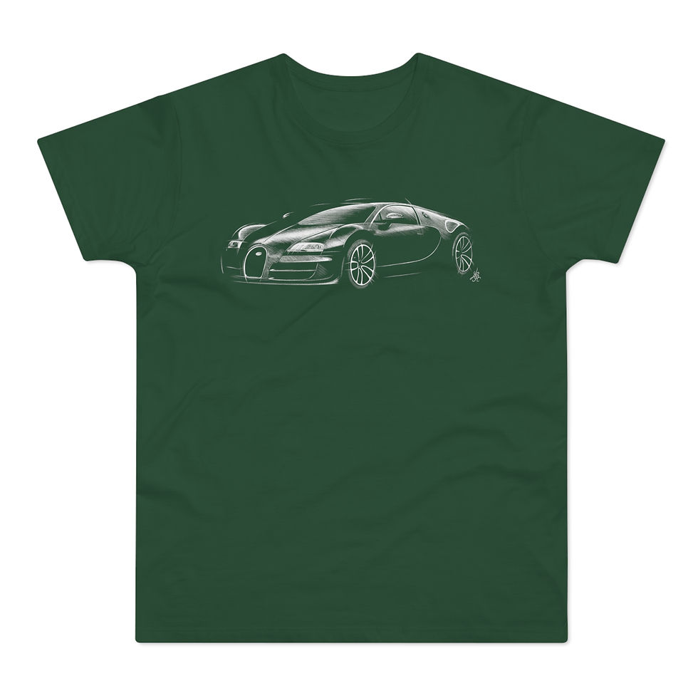Miniature : T-shirt Bugatti Veyron, Super Sport, unisexe, vert bouteille