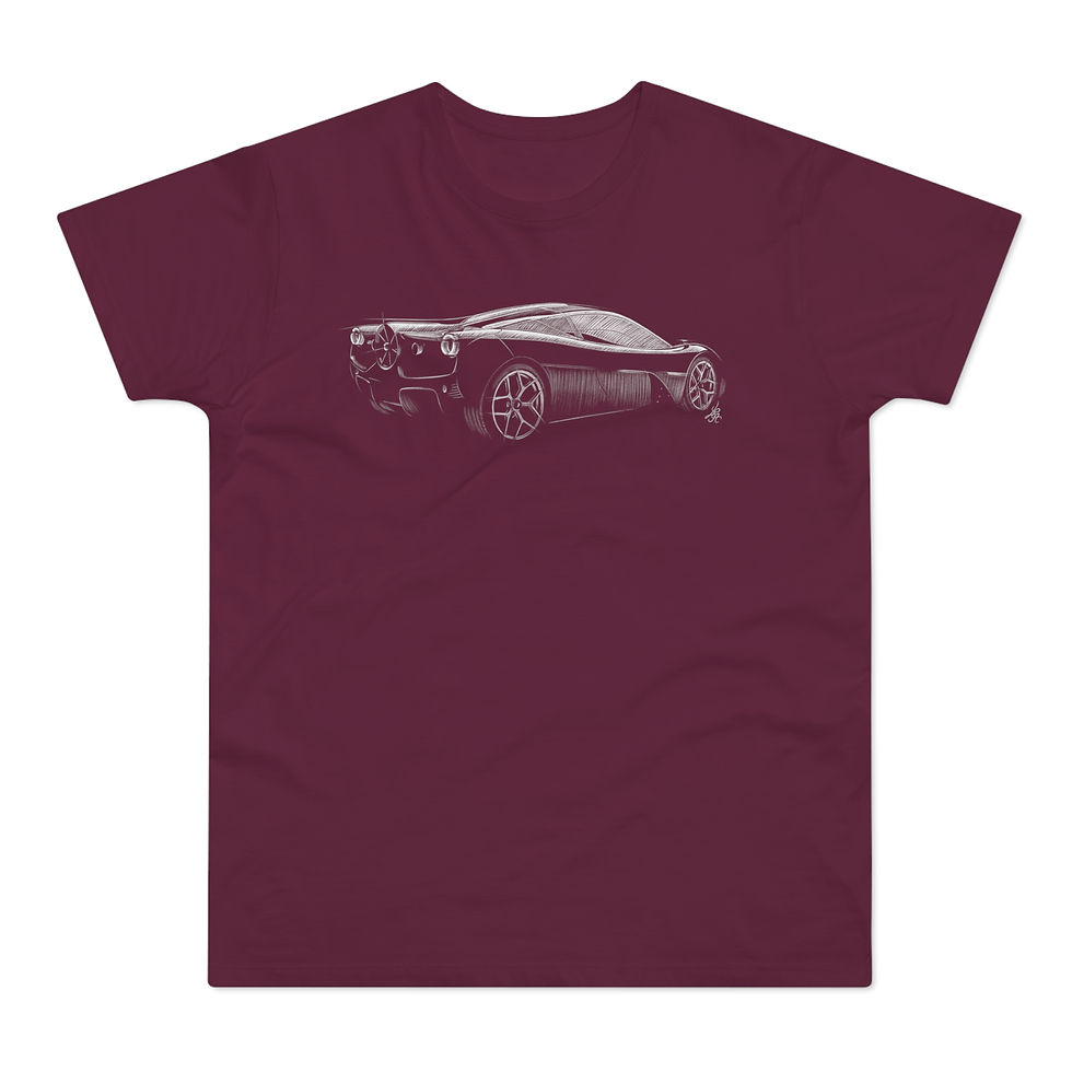 Miniature : T-shirt Gordon Murray T50, supercar, unisexe, bordeaux