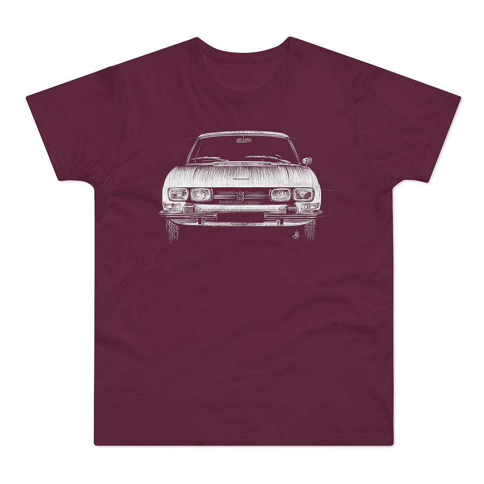 Miniature : T-shirt Peugeot 504 Coupé, Pininfarina, unisexe, bordeaux
